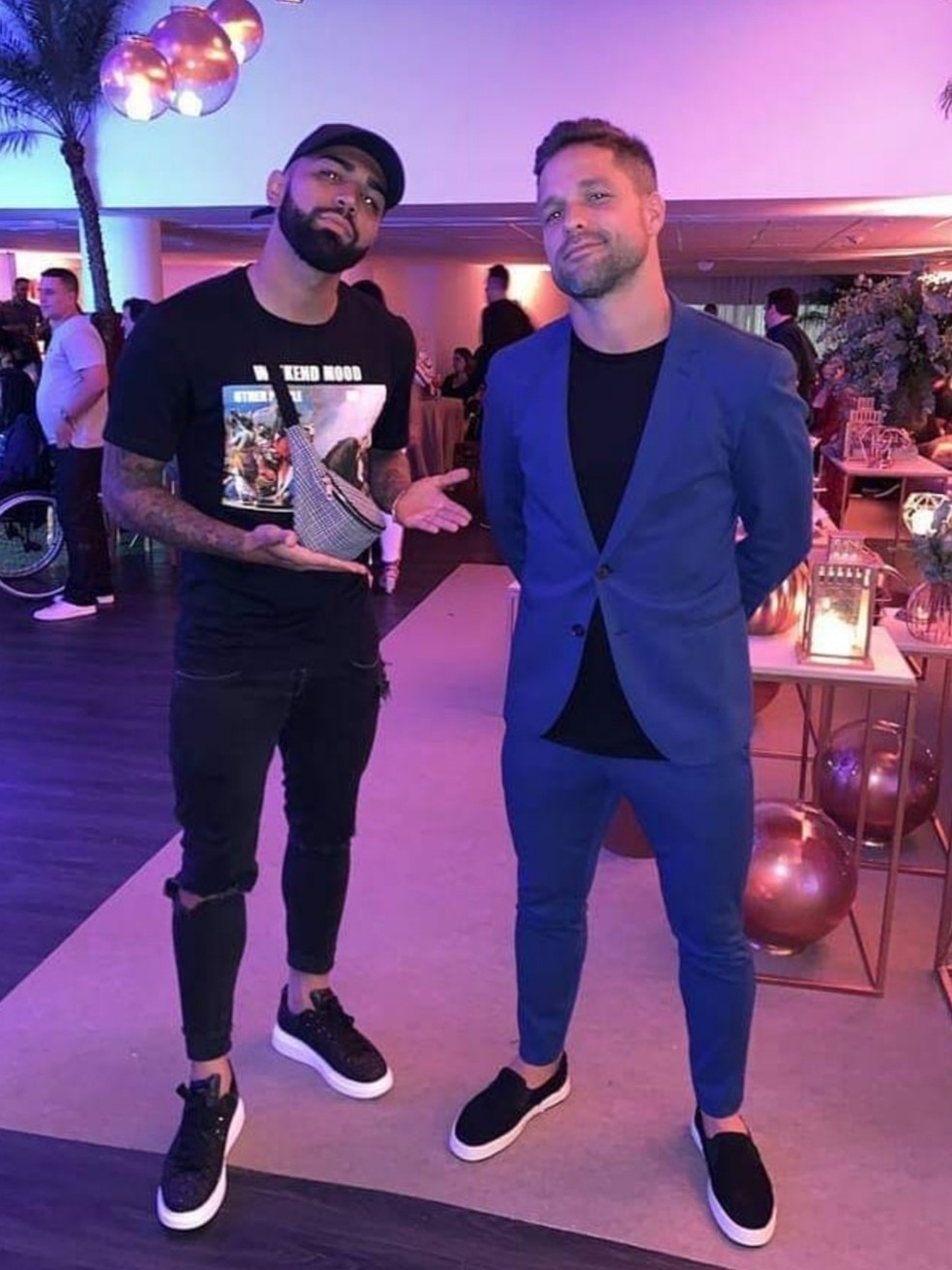 Gabigol e Diego na festa de aniversÃ¡rio de Everton Ribeiro â€” Foto: ReproduÃ§Ã£o Instagram