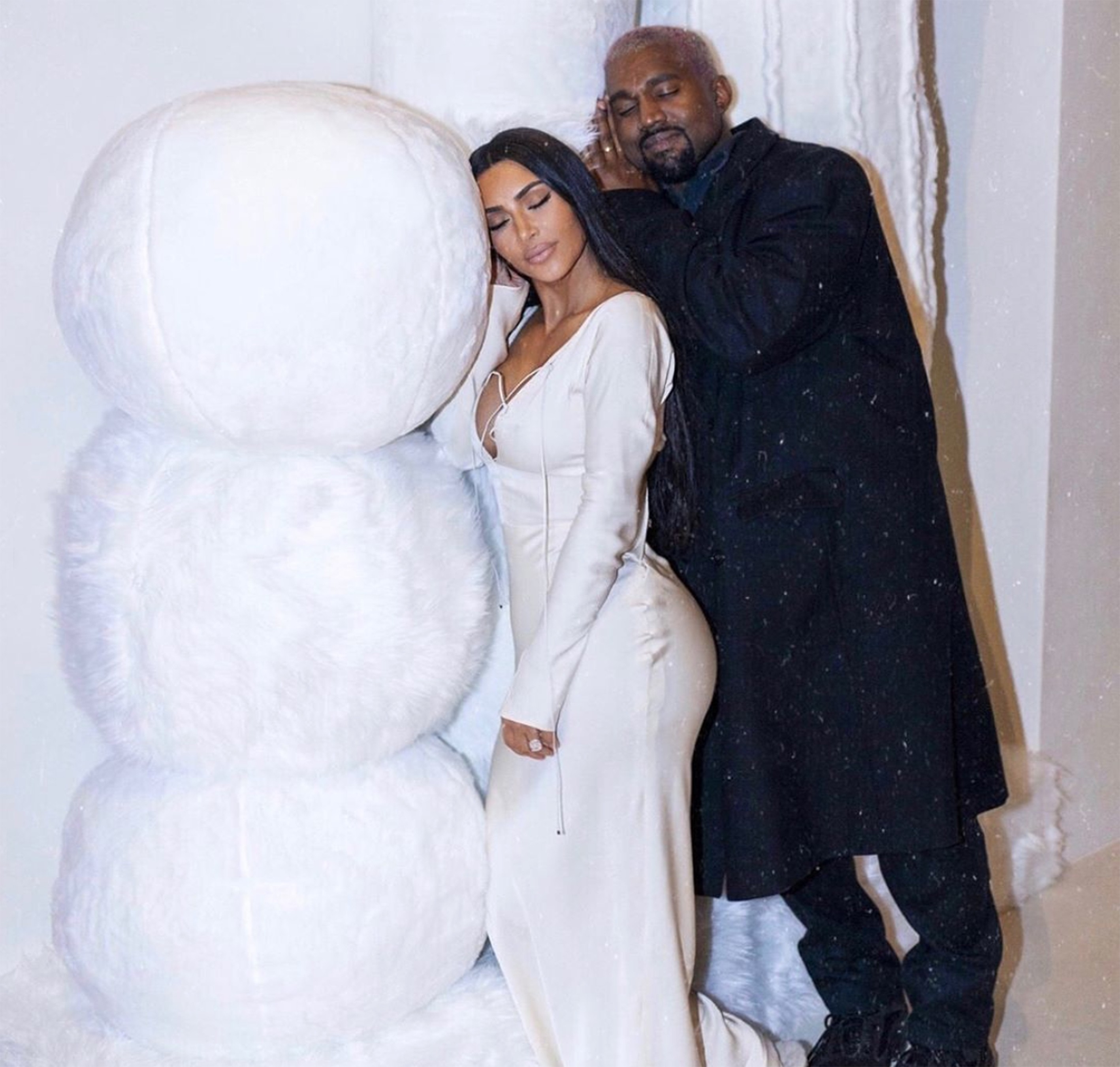 Kim Kardashian e Kanye West na sua festa de Natal de 2018 (Foto: Instagram)