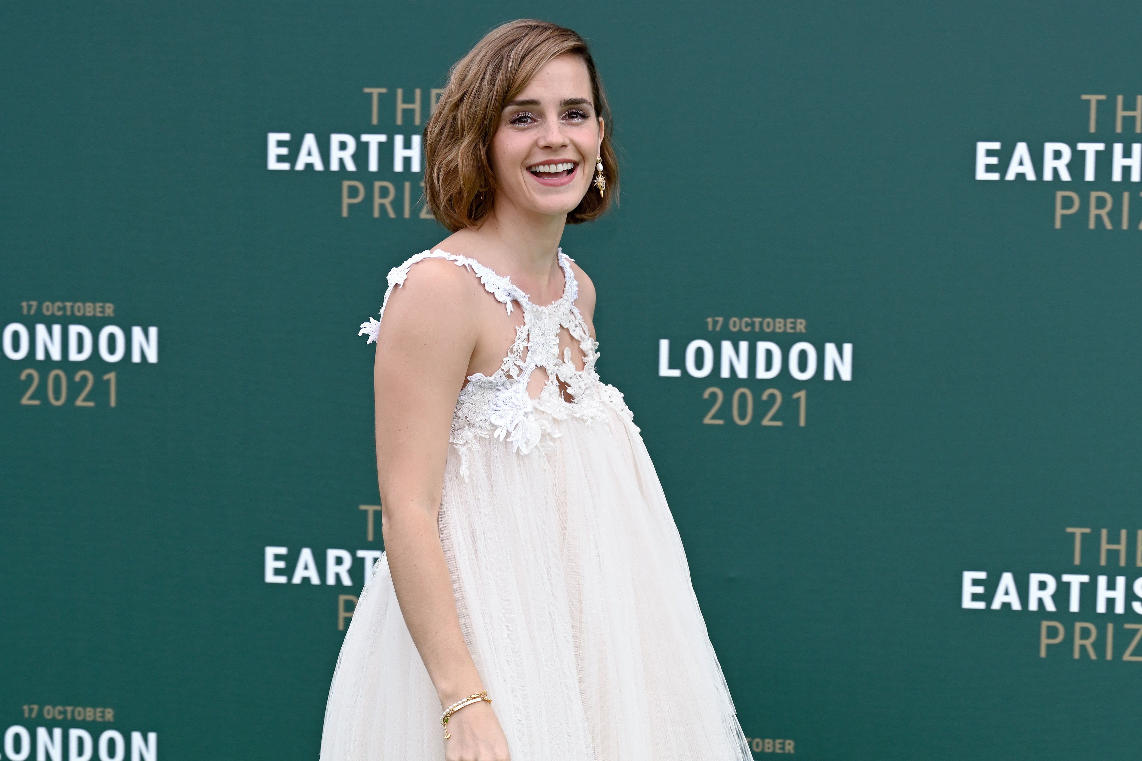 A atriz Emma Watson no red carpet do Earthshot Prize 2021  (Foto: Getty Images)