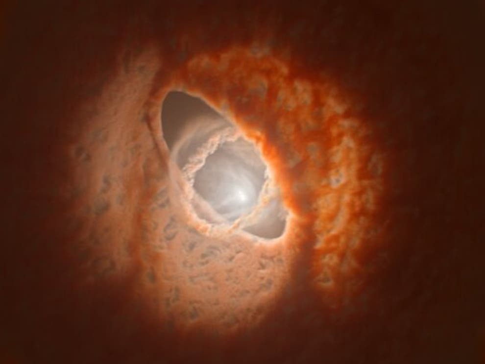 GW Ori tem três estrelas centradas em três anéis de poeira desalinhados (Foto: ESO/L. Calçada, Exeter/Kraus et al.)