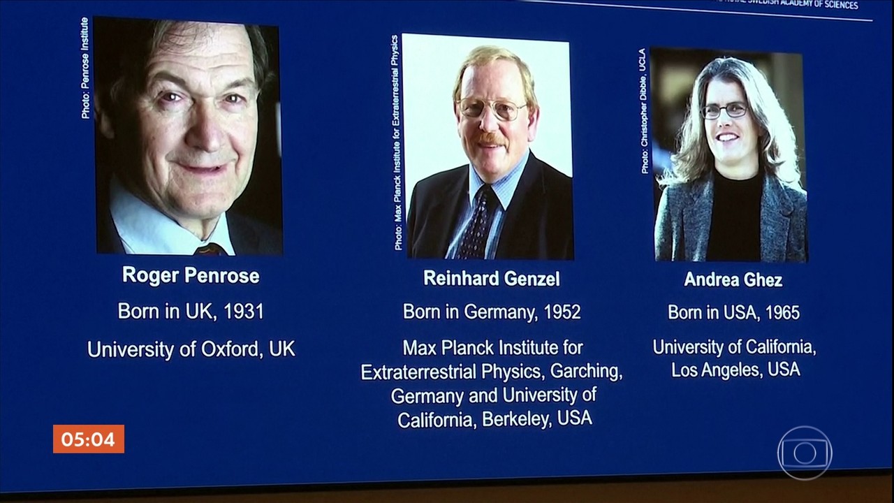 Andrea Ghez, Reinhard Genzel e Roger Penrose ganham Nobel de Física 2020