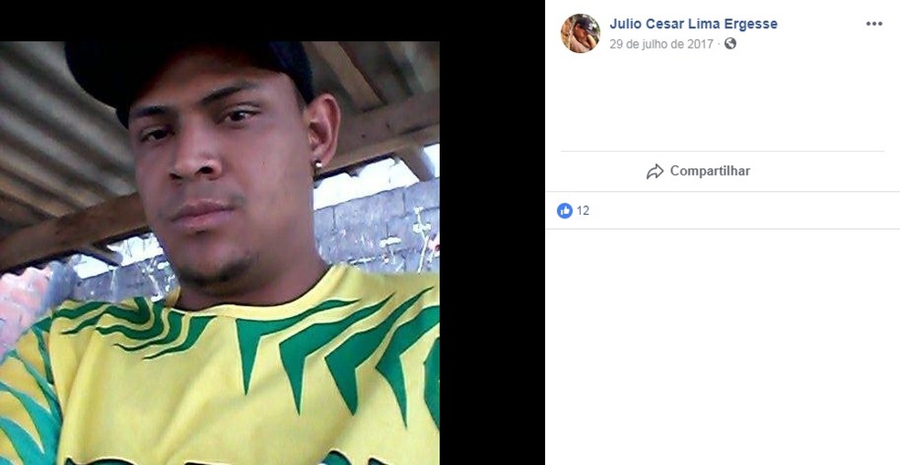 Júlio César Lima Ergesse foi indiciado pela morte da menina Vitória Gabrielly (Foto: Facebook/Reprodução)