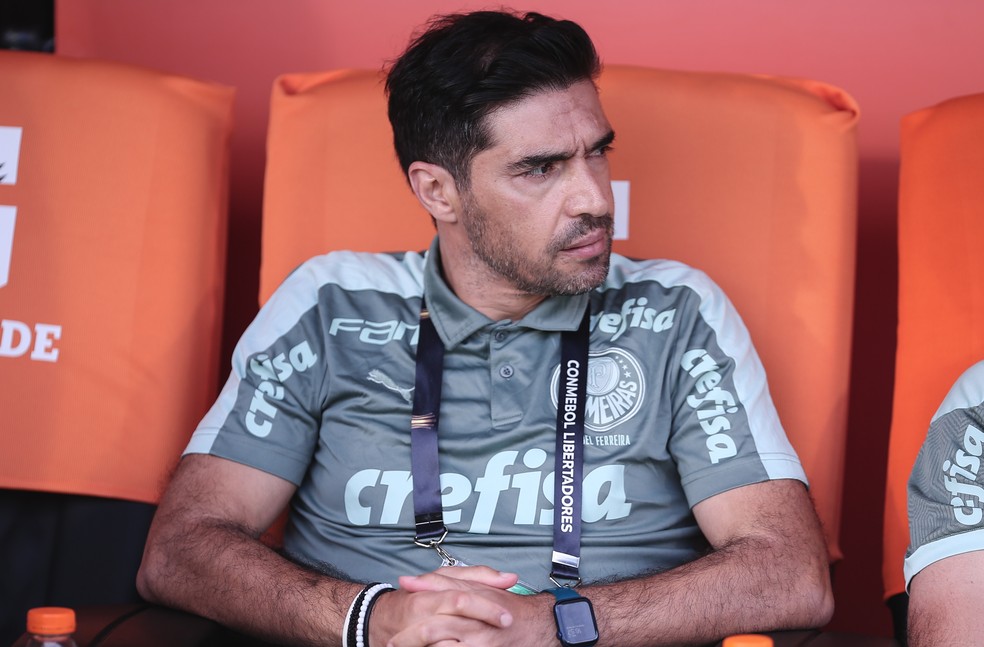 Abel Ferreira em Palmeiras x Flamengo — Foto: Ettore Chiereguini/AGIF