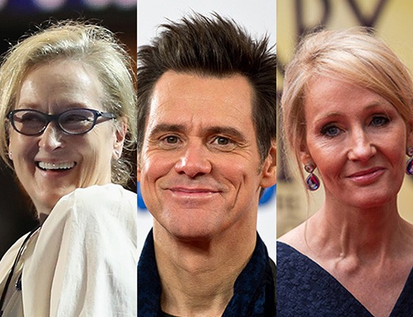 Meryl Streep, Jim Carrey e J.K. Rowling (Foto: Getty Images)