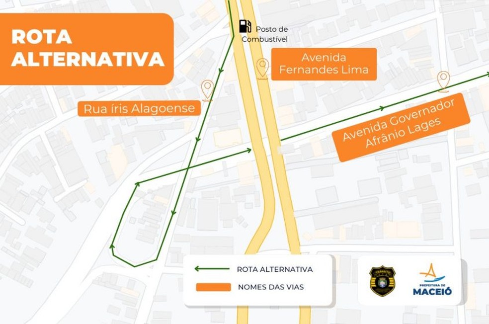 Rota alternativa para acessar a parte baixa da cidade. — Foto: Secom Maceió