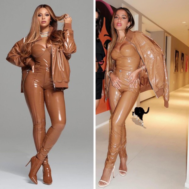 Anitta e Beyoncé usam o mesmo look (Foto: Reprodução/Instagram)