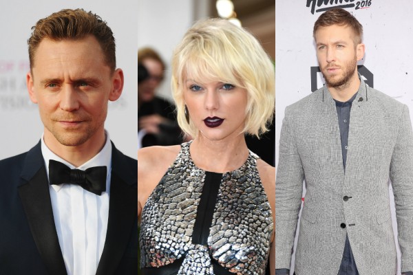 Tom Hiddleston, Taylor Swift e Calvin Harris (Foto: Getty Images)