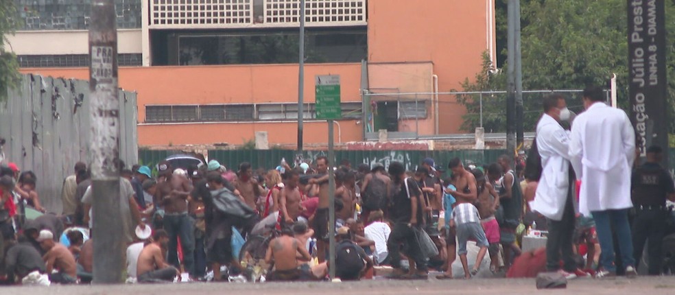 Cracolândia no Centro de SP. — Foto: Reprodução/ TV Globo