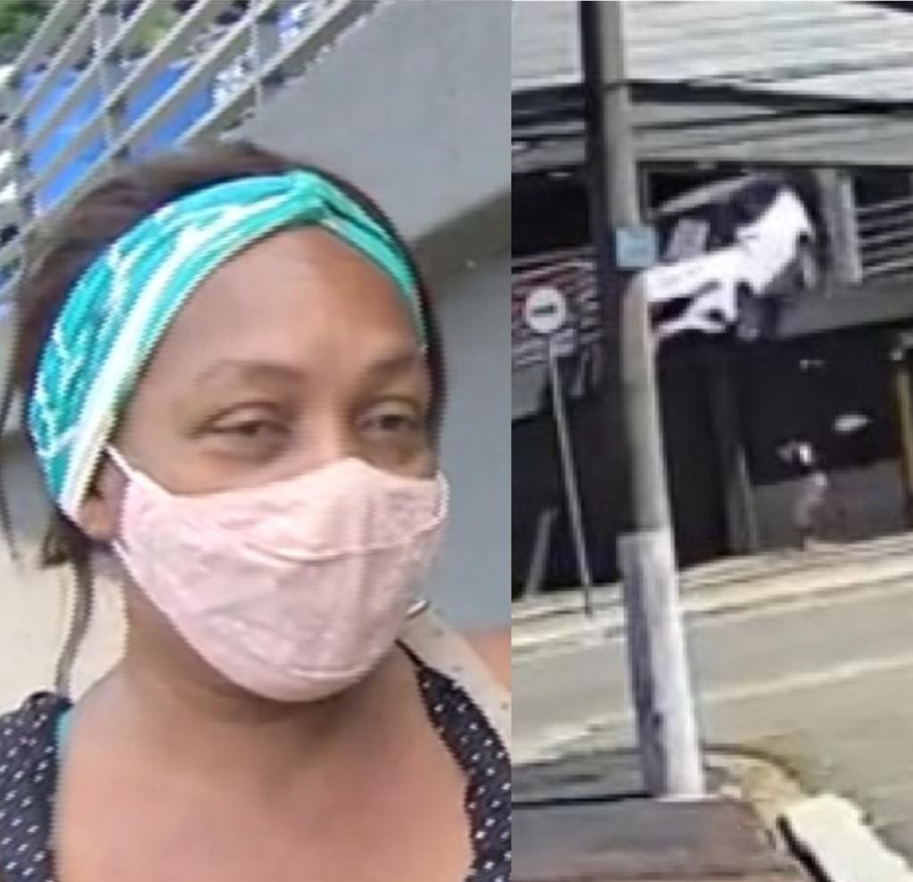 Mulher quase esmagada por carro que caiu de estacionamento lembra susto: 'pressão subiu na hora'