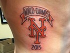 Torcedor faz 'tattoo' de Mets campeão no beisebol, mas equipe perde título