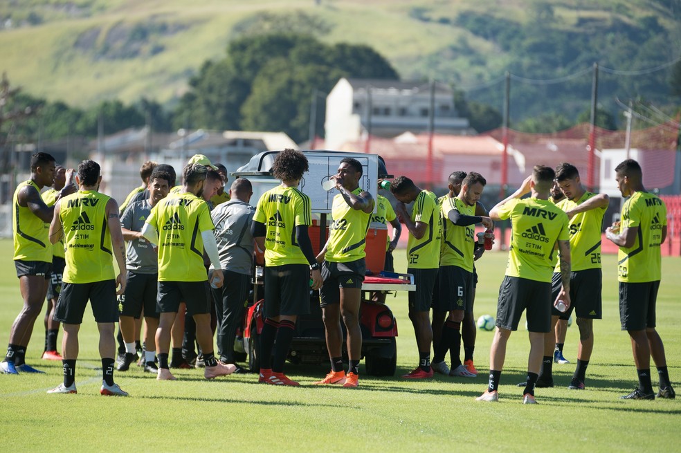 Grupo ainda fará treinos nesta terça e quarta antes de viagem para Lima — Foto: Alexandre Vidal / Flamengo / Divulgação