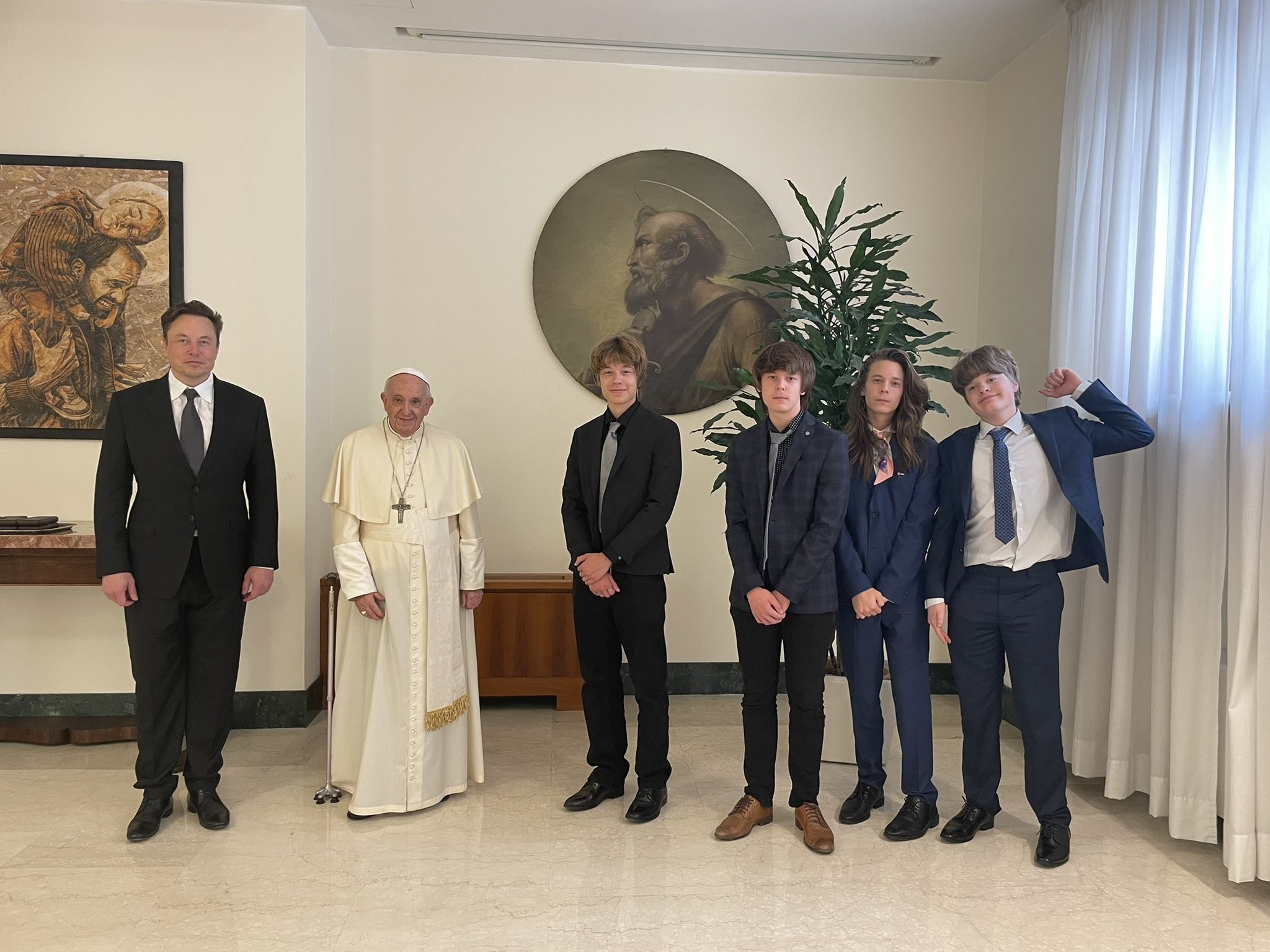 Elon Musk se reuniu com papa Francisco na Casa Santa Marta (Foto: Reprodução/Twitter)