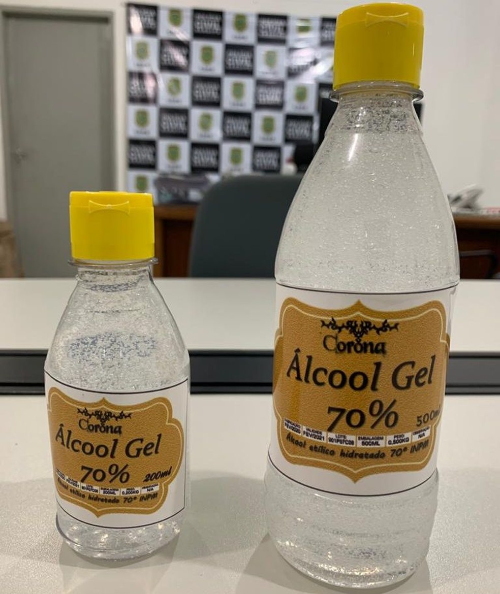 'Corona Álcool em Gel'  — Foto: SSP/SE/Divulgação