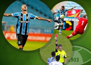 Triunfo do Grêmio tem gol salvador, expulsões, erros e tombo de estreante