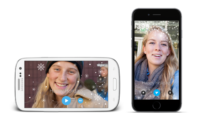 Atualização do Skype possui filtro de neve para vídeos e novos mojis (Foto: Reprodução/Skype)
