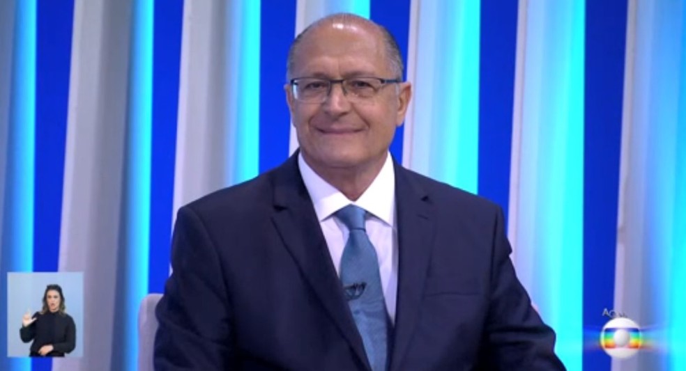 O candidato do PSDB à Presidência, Geraldo Alckmin, no debate da Rede Globo — Foto: Reprodução