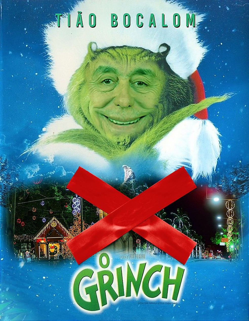 Decoração de Natal de Rio Branco toda em azul vira alvo de piadas na internet — Foto: Reprodução