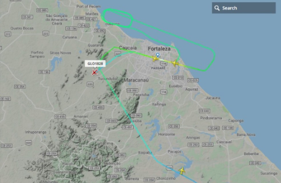 Um dos voos desviados vinha de Recife. — Foto: Flight Radar