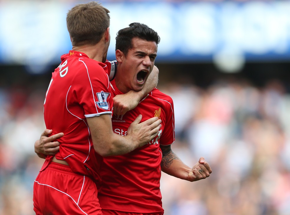 Philippe Coutinho espera reeditar com Gerrard o bom futebol do Liverpool — Foto: Getty Images