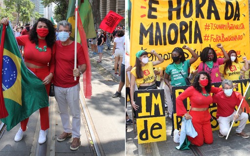 Paulo Betti e Dadá Coelho vão às ruas do Rio em protesto contra o governo Bolsonaro