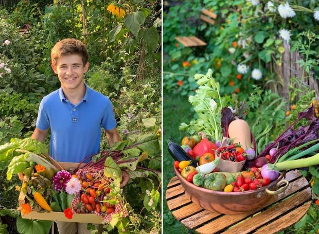 Arthur Motté, de 20 anos, criou sua própria horta orgânica no jardim de sua casa na Bélgica (Foto:  Le Potager d'Arthur / Reprodução)