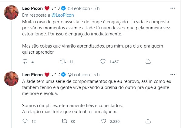 Leo Picon, irmão de Jade Picon  (Foto: Reprodução/Twitter)