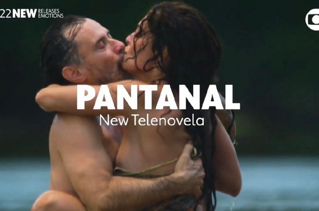 Juliana Paes e Enrique Diaz em 'Pantanal' (Foto: Reprodução/Twitter)