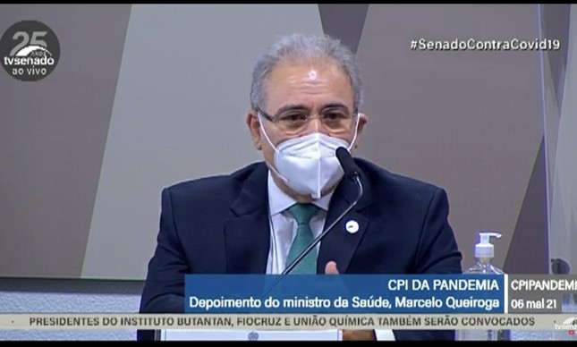 O ministro Marcelo Queiroga na CPI da Covid