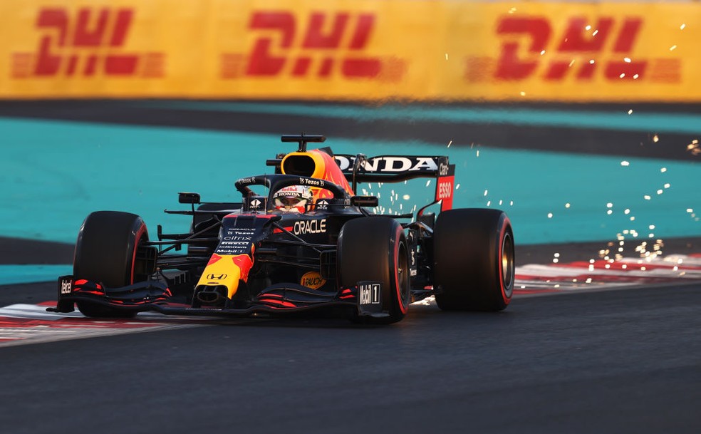 Max Verstappen na classificação do GP de Abu Dhabi da F1  — Foto:  Lars Baron/Getty Images