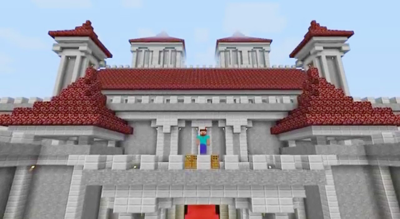 Minecraft permite que usuários façam construções com blocos (Foto: Reprodução/YouTube)