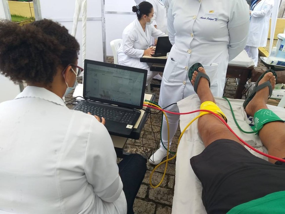 Santa Casa de Santos montou tendas para realizar exames gratuitos na população — Foto: Divulgação/Santa Casa de Santos
