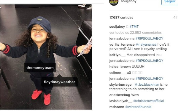 Soulja Boy posta foto de filha de Chris Brown (Foto: Reprodução/Instagram)