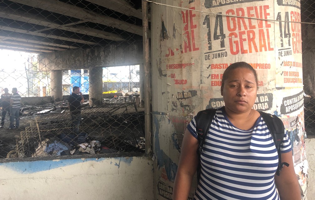 Jaqueline Rodrigues morava na ocupação do viaduto Alcântara Machado, na Zona Leste de São Paulo até junho de 2019.  — Foto: Beatriz Magalhães/G1