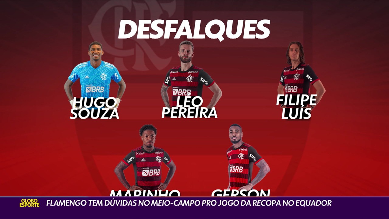 Flamengo tem d&uacute;vidas no meio-campo pro jogo da Recopa no Equador