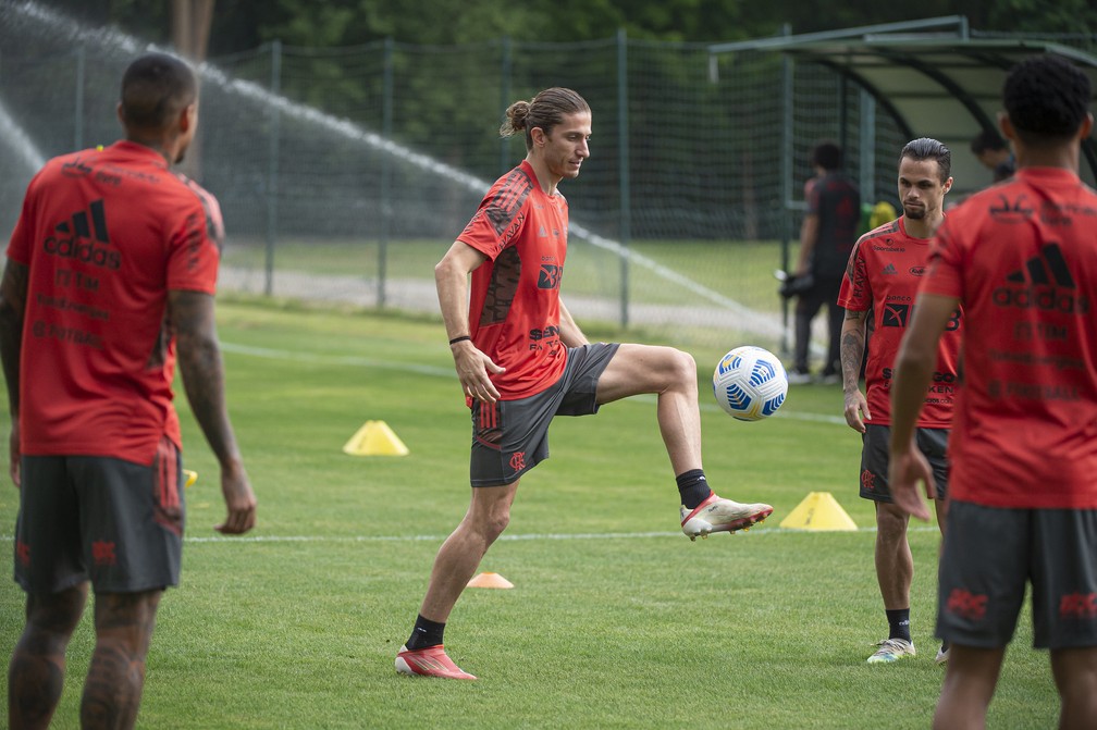 Filipe Luis Flamengo — Foto: Alexandre Vidal / Flamengo