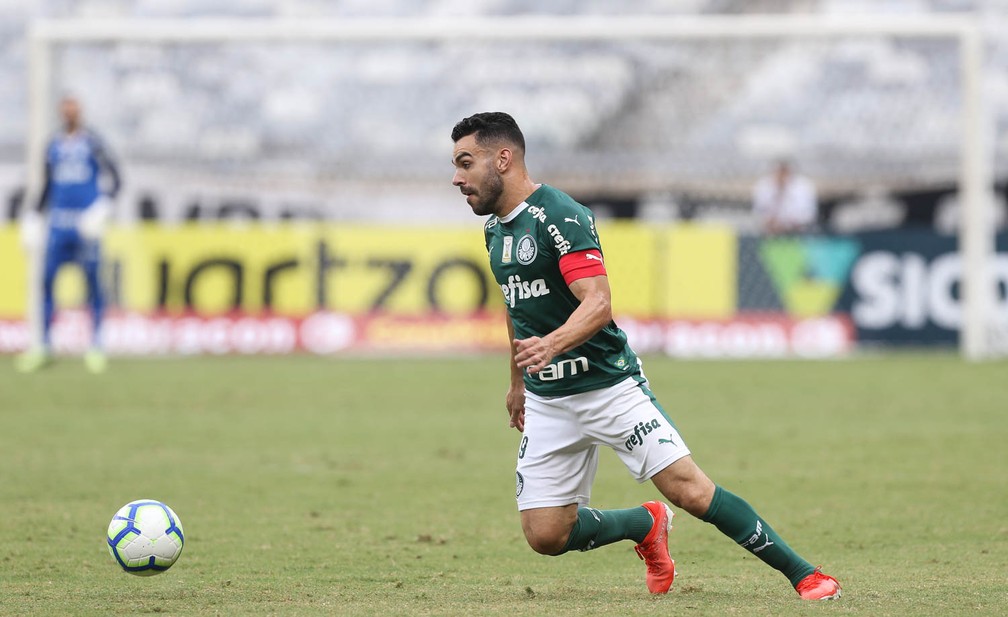 Bruno Henrique, em ação na vitória por 2 a 0 sobre o Atlético-MG — Foto: Cesar Greco/Ag. Palmeiras
