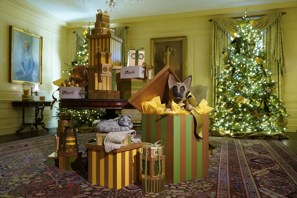 Decoração de natal da Casa Branca para 2022 — Foto: Patrick Semansky/AP
