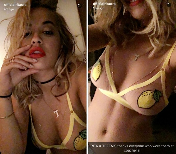 A fotos ousadas publicadas por Rita Ora  (Foto: Snapchat)