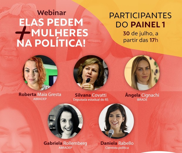 Participantes do primeiro dia do webinar "Elas pedem + mulheres na política" (Foto: Divulgação )