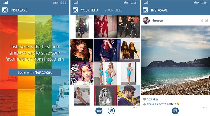 Instasave ? um aplicativo que salva imagens do Instagram na galeria do telefone (Foto: Div