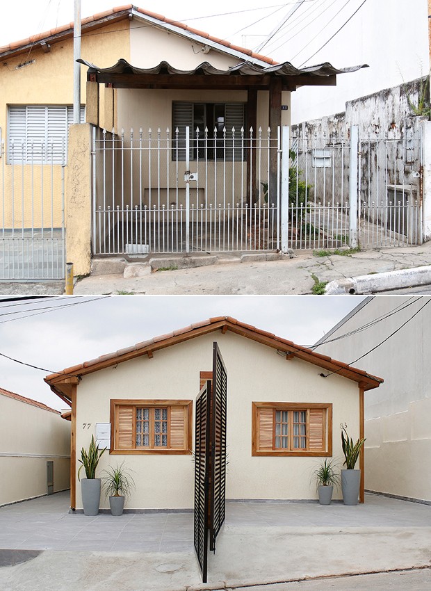 Antes e depois da casa da Família Gonçalves (Foto: Divulgação)
