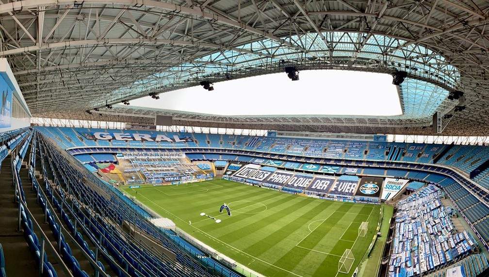 Arena em operação sem público — Foto: Grêmio FBPA/Divulgação