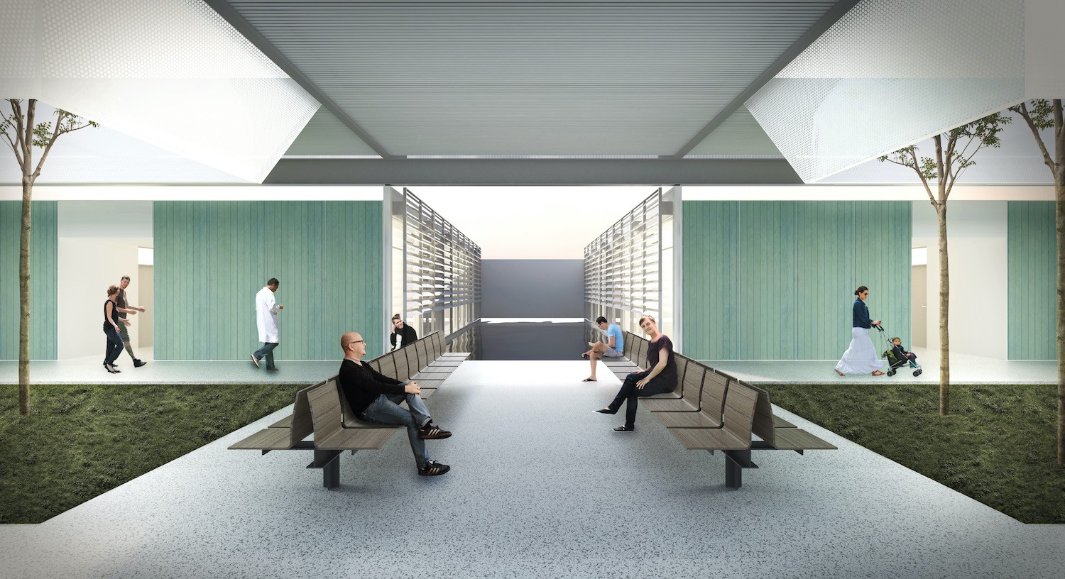 A proposta do Hiperstudio busca desassociar espaços herméticos de construções hospitalares (Foto: Divulgação / Hiperstudio)