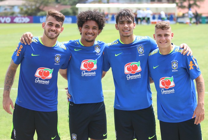 Felipe Vizeu, Douglas, Lucas Paquetá e Matheus Sávio seleção brasileira sub-20 (Foto: Kin Saito / CBF)