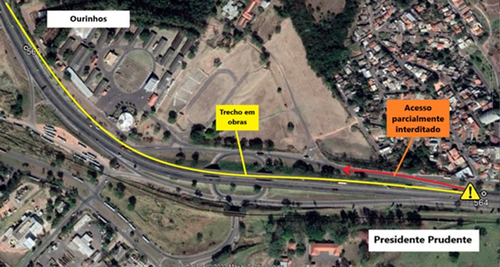 Obras na Rodovia Raposo Tavares causam interdições no trecho de Presidente Prudente a partir desta quarta-feira