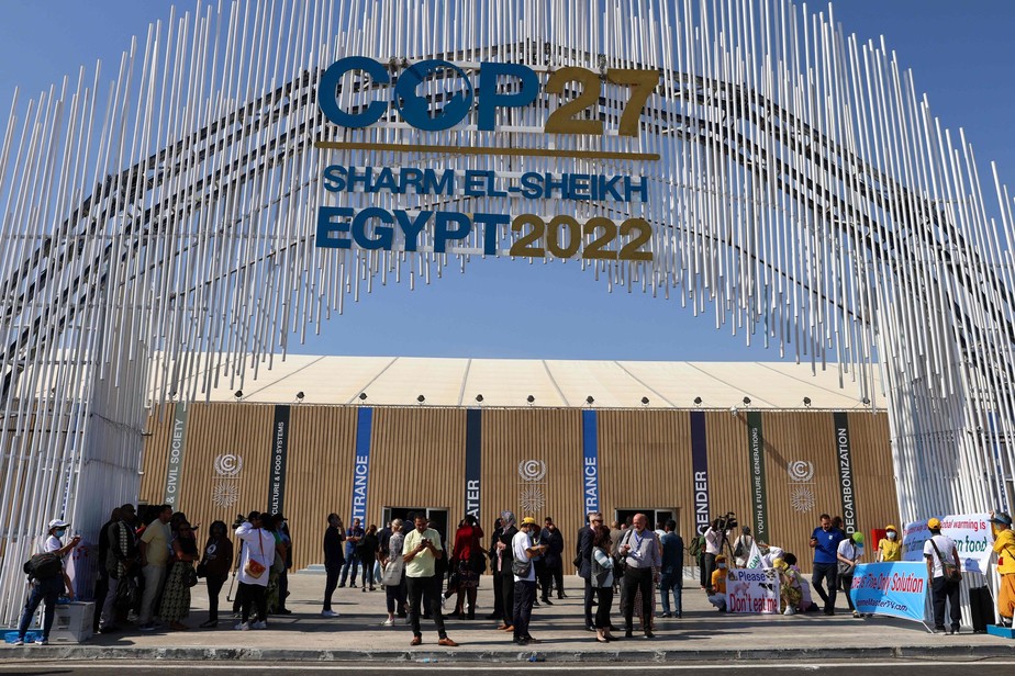 Pavilhão da COP27, a conferência ambiental da ONU, em Sharm el-Sheikh, no Egito