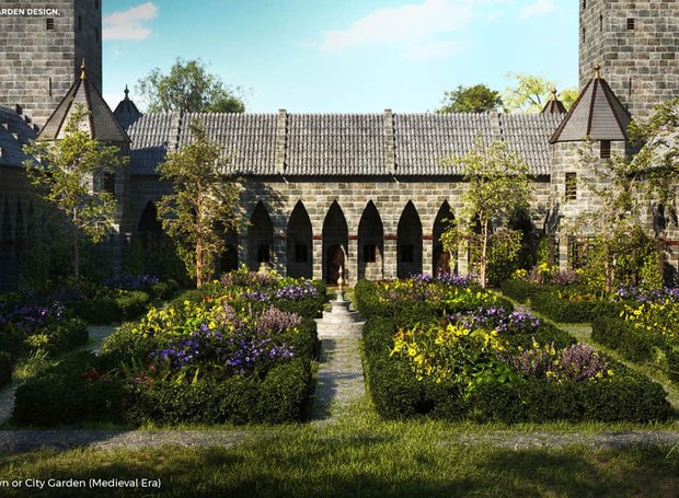 Conceito de jardim da Era Medieval (Foto: House Hold Quotes / Divulgação)