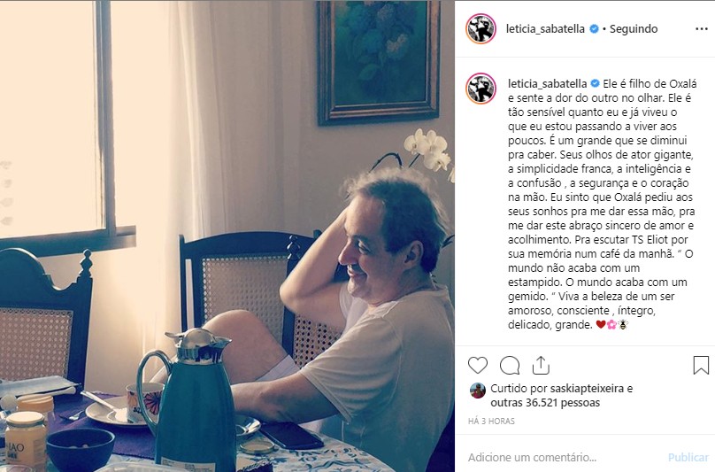 Leticia Sabatella se declara a Daniel Dantas (Foto: Reprodução Instagram)