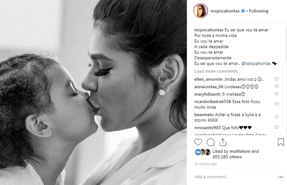 MC Pocahontas faz declaração de amor à filha Vitória no Instagram — Foto: Reprodução/Instagram/MCPocahontas