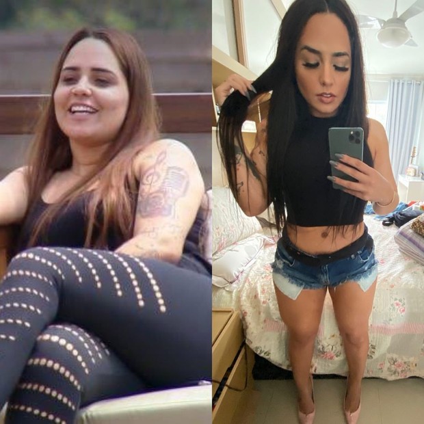 Antes e depois de Perlla (Foto: Reprodução/Instagram)